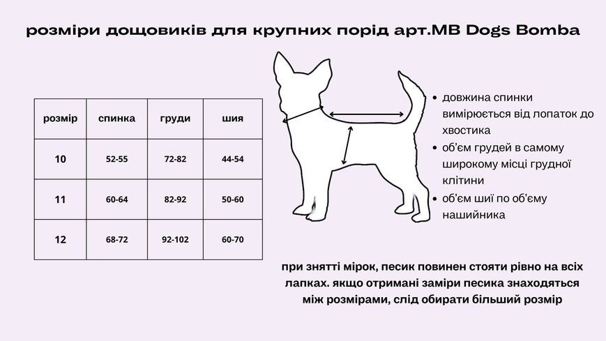 Дощовик для великих і крупних порід собак із блискавкою на спині, водовідштовхуючий, смарагд MB-1/10 фото