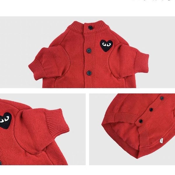 Брендовый свитер для собак Comme des Gar&ccedil;ons, красный 294-XS фото