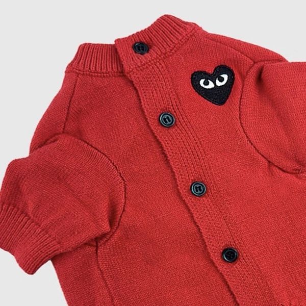 Брендовый свитер для собак Comme des Gar&ccedil;ons, красный 294-S фото