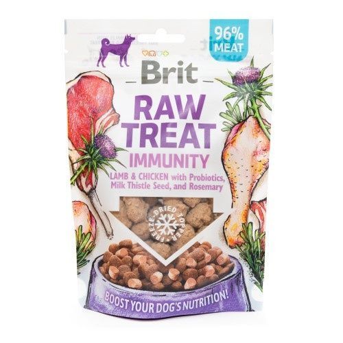 Ласощі для собак Brit Raw Treat freeze-dried Immunity для імунітету, ягня і курка, 40 г 112133 фото