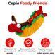 Игрушка для собак Куриный Тако с пищалкой GiGwi Foody Friends, текстиль, плюш, 26 см 2263 фото 3